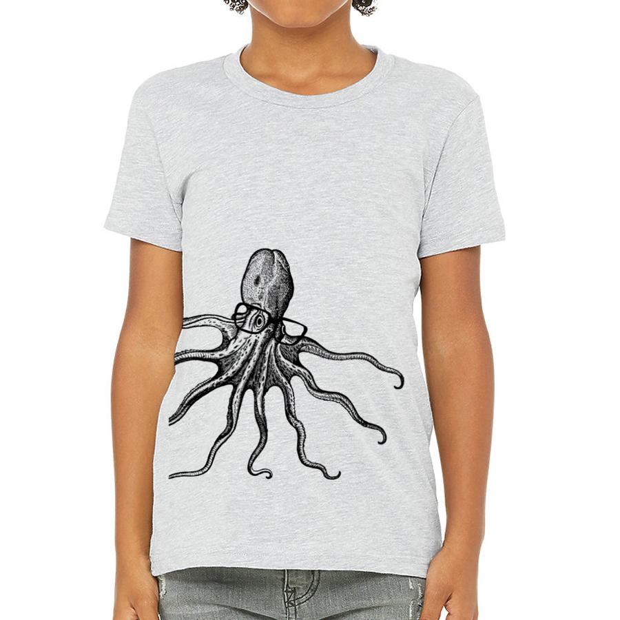 Octopus T-shirt with Glasses – Gender Neutral Kids Clothing